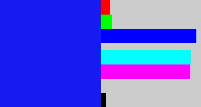 Hex color #181bf1 - rich blue