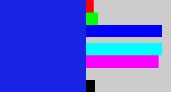 Hex color #1823e3 - vivid blue