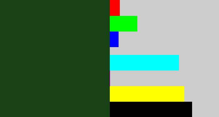 Hex color #184115 - forrest green