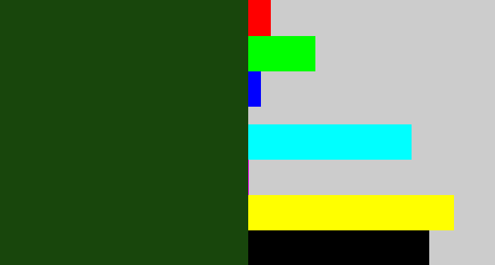 Hex color #18460c - forrest green