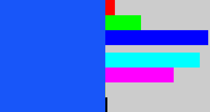 Hex color #1856f9 - azul