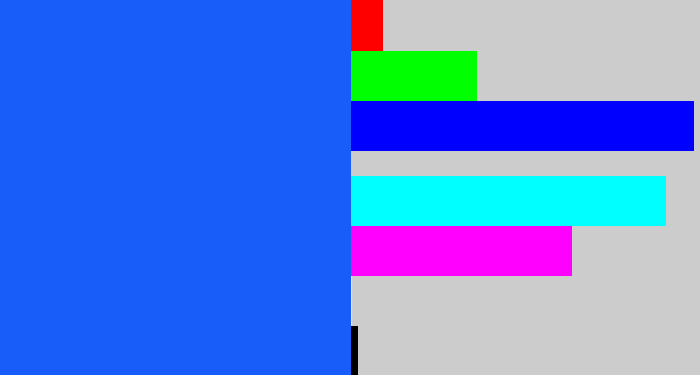 Hex color #185cf9 - azul