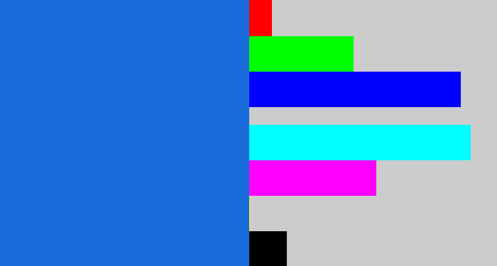 Hex color #186bda - azul