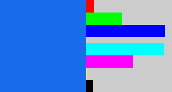 Hex color #186bea - azul