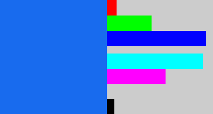 Hex color #186bee - azul