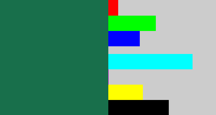 Hex color #186f4b - dark green blue