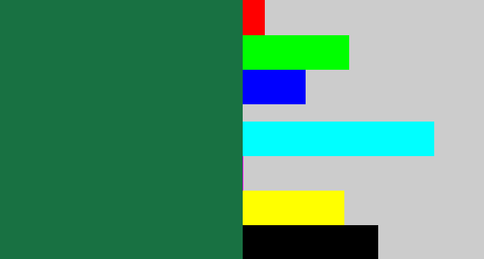 Hex color #187142 - darkish green