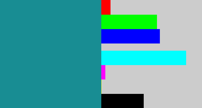 Hex color #188d93 - blue/green