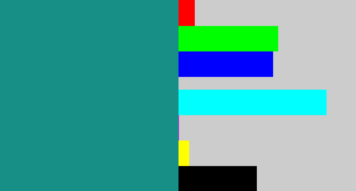 Hex color #188f86 - greenish blue
