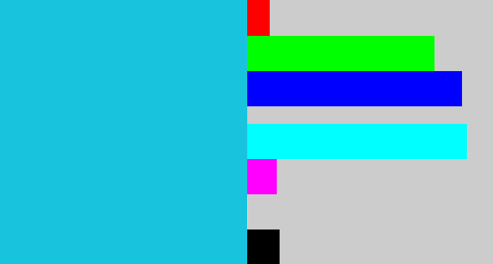 Hex color #18c3de - aqua blue