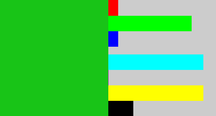 Hex color #18c417 - green