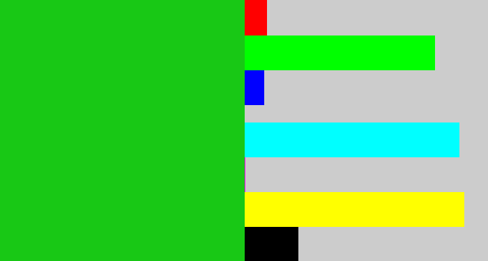 Hex color #18c815 - green