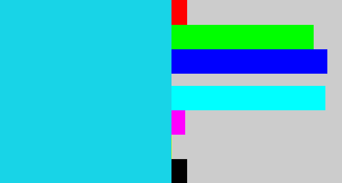 Hex color #18d4e7 - aqua blue