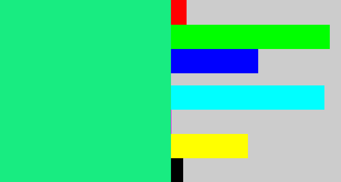Hex color #18ec81 - wintergreen