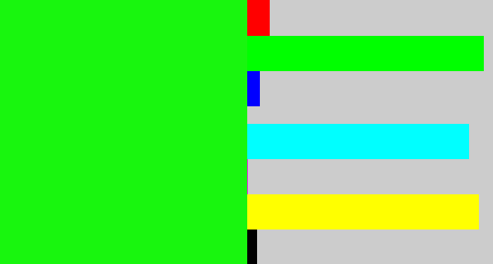 Hex color #18f60e - highlighter green