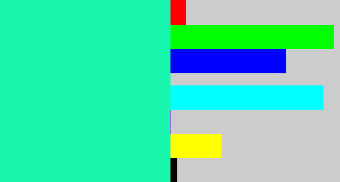 Hex color #18f6ad - greenish cyan