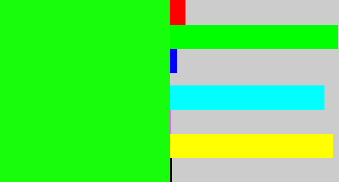 Hex color #18fd0b - highlighter green