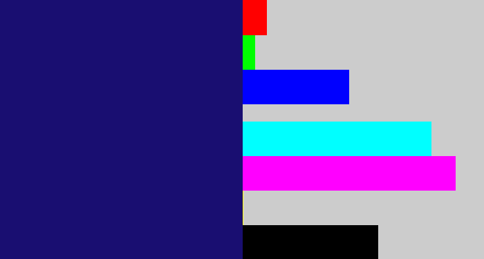 Hex color #190e71 - deep blue