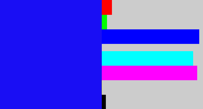 Hex color #190ef4 - strong blue