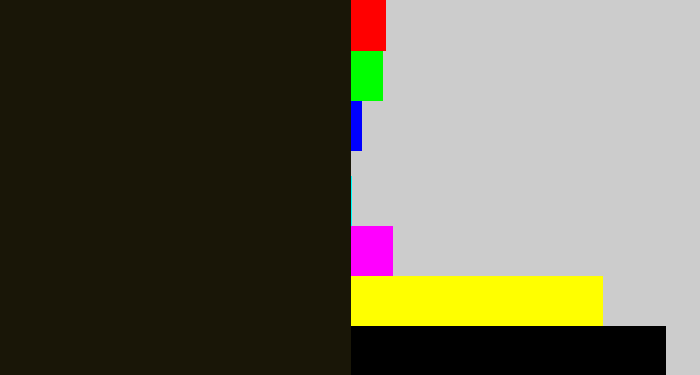 Hex color #191607 - almost black
