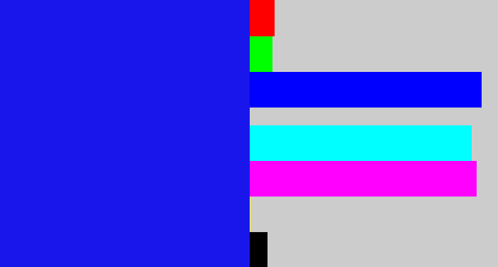 Hex color #1916ec - strong blue
