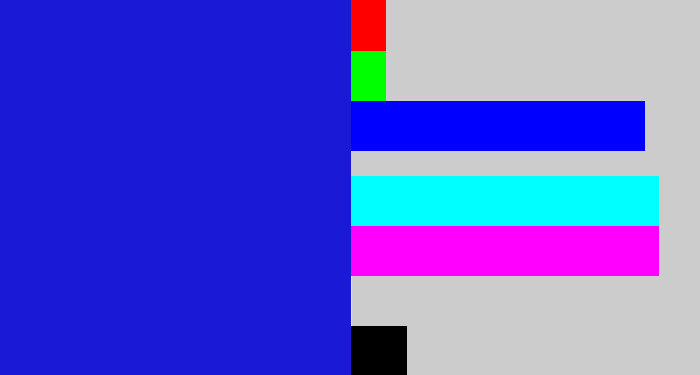 Hex color #1919d6 - ultramarine blue