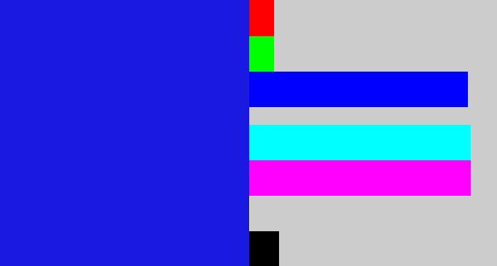 Hex color #1919e1 - ultramarine blue