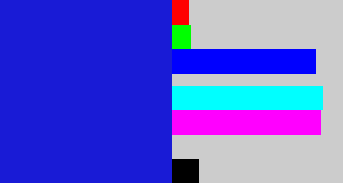 Hex color #191bd6 - ultramarine blue
