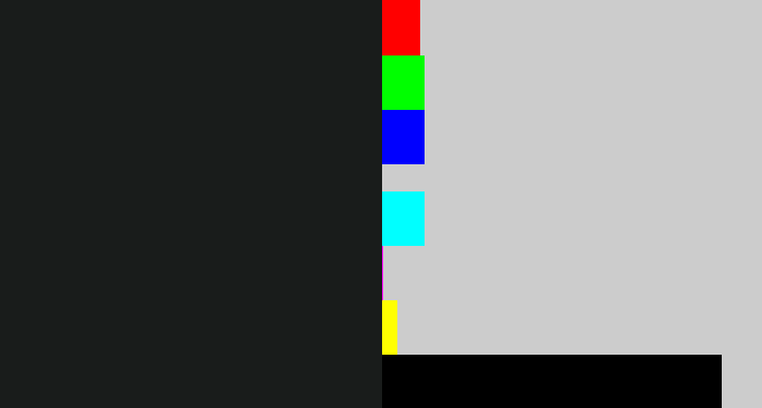 Hex color #191c1b - dark