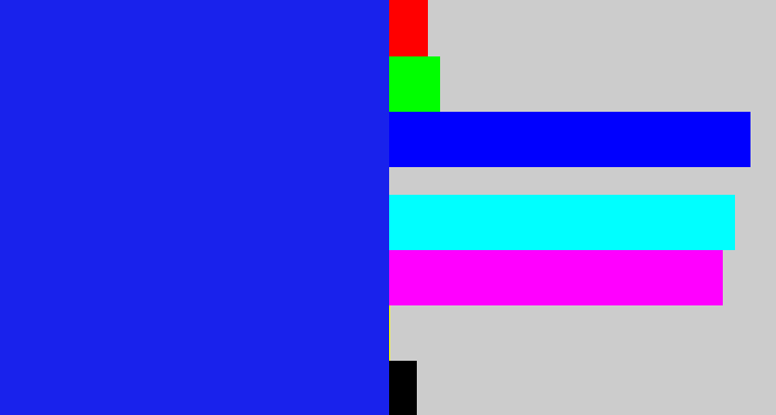 Hex color #1922ec - vivid blue