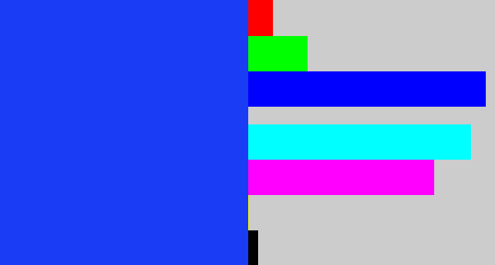 Hex color #193cf4 - vivid blue