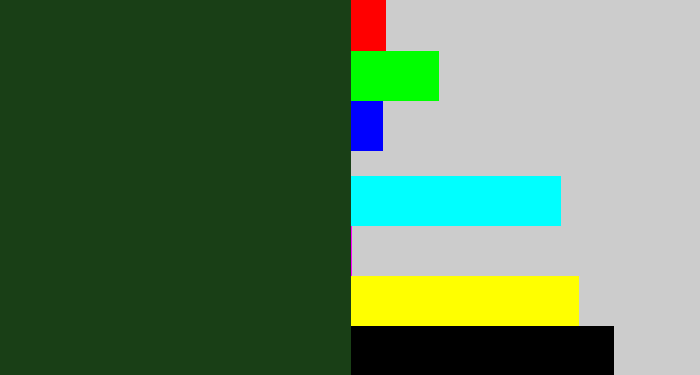 Hex color #193f16 - forrest green