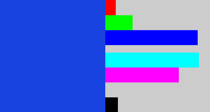 Hex color #1943e1 - blue