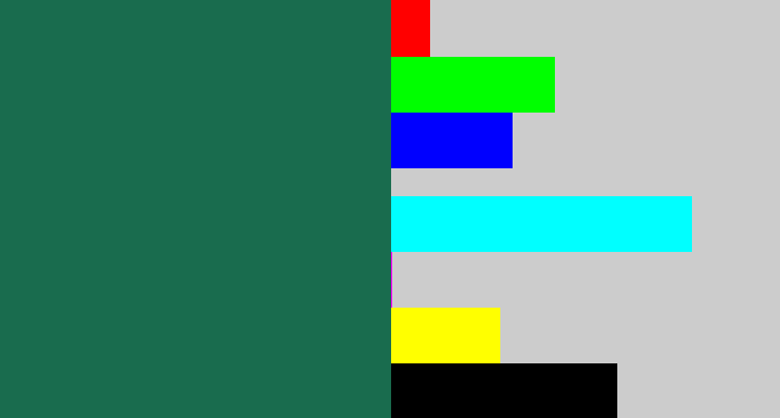 Hex color #196c4e - dark green blue