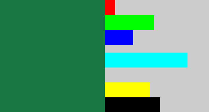 Hex color #197744 - darkish green