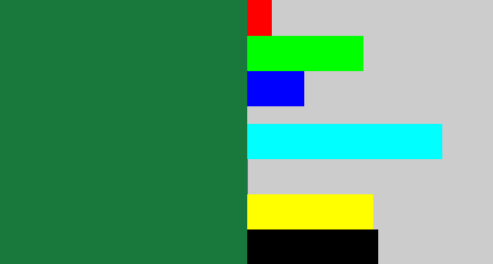 Hex color #19783b - darkish green