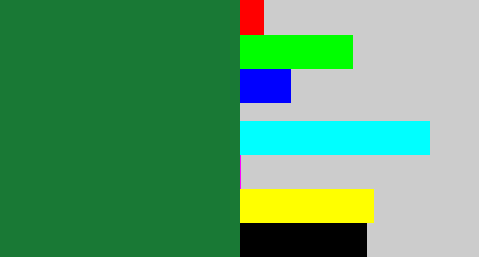 Hex color #197935 - darkish green