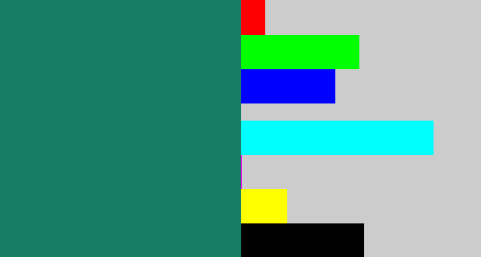 Hex color #197c64 - blue green
