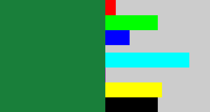 Hex color #197f3a - darkish green