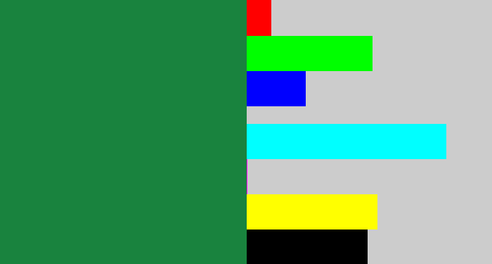 Hex color #19833e - darkish green