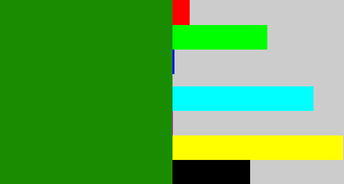 Hex color #198c02 - true green