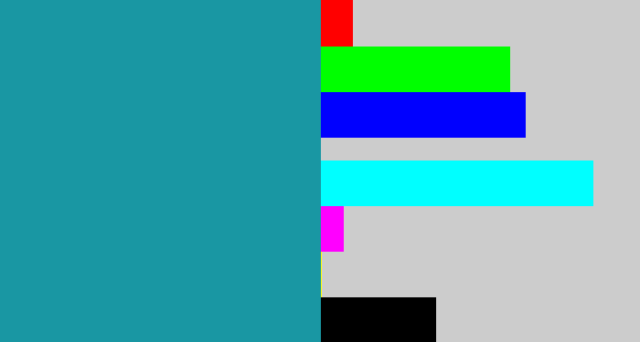 Hex color #1997a3 - blue/green
