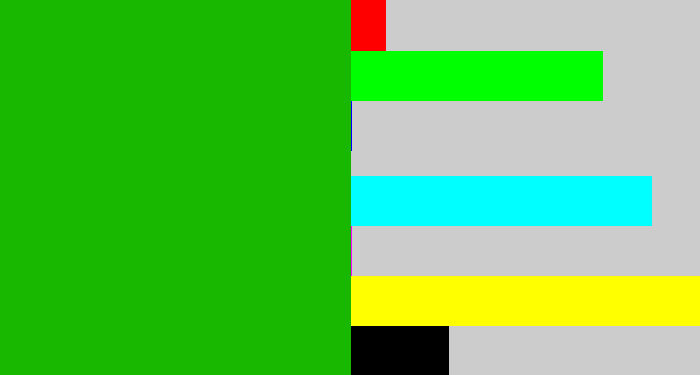 Hex color #19b800 - green