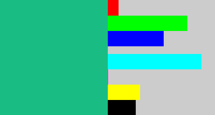 Hex color #19bd84 - greenblue