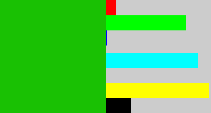 Hex color #19c103 - green