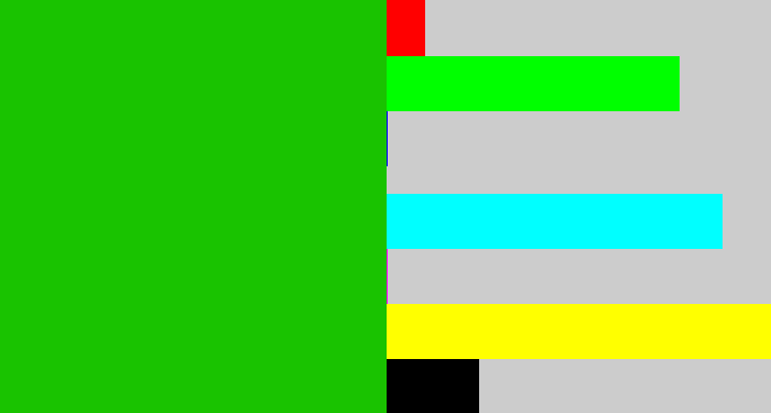 Hex color #19c300 - vibrant green