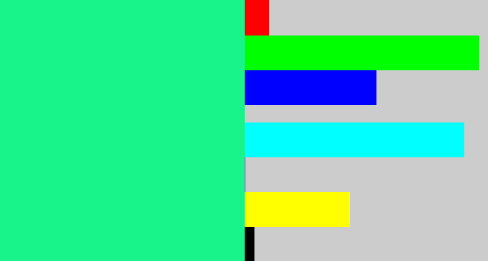 Hex color #19f48a - wintergreen