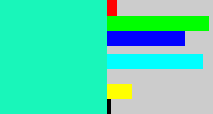 Hex color #19f6ba - greenish cyan