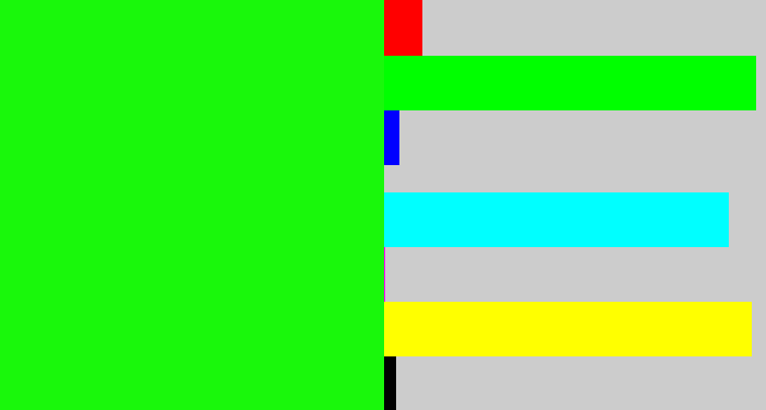 Hex color #19f80b - highlighter green