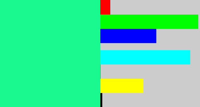 Hex color #19f98f - wintergreen